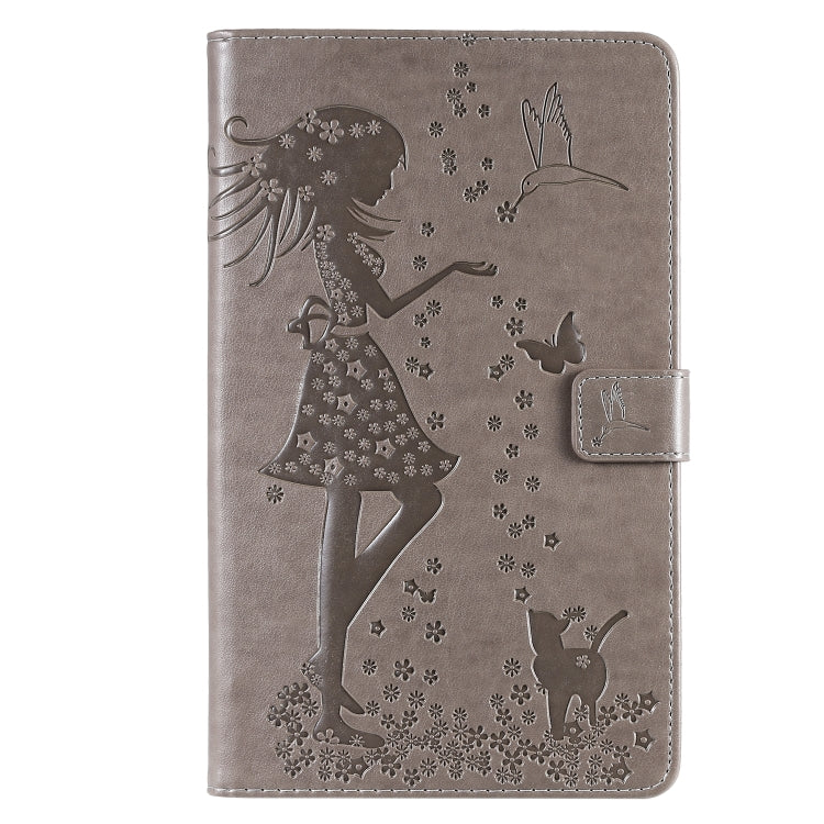 Pressed Printing Woman and Cat Pattern Horizontal Flip Leather Case with Holder & Card Slots & Wallet, For Galaxy Tab A 8.0 (2019) T295/T290, For Galaxy Tab A 10.1 (2019), For Galaxy Tab S5e