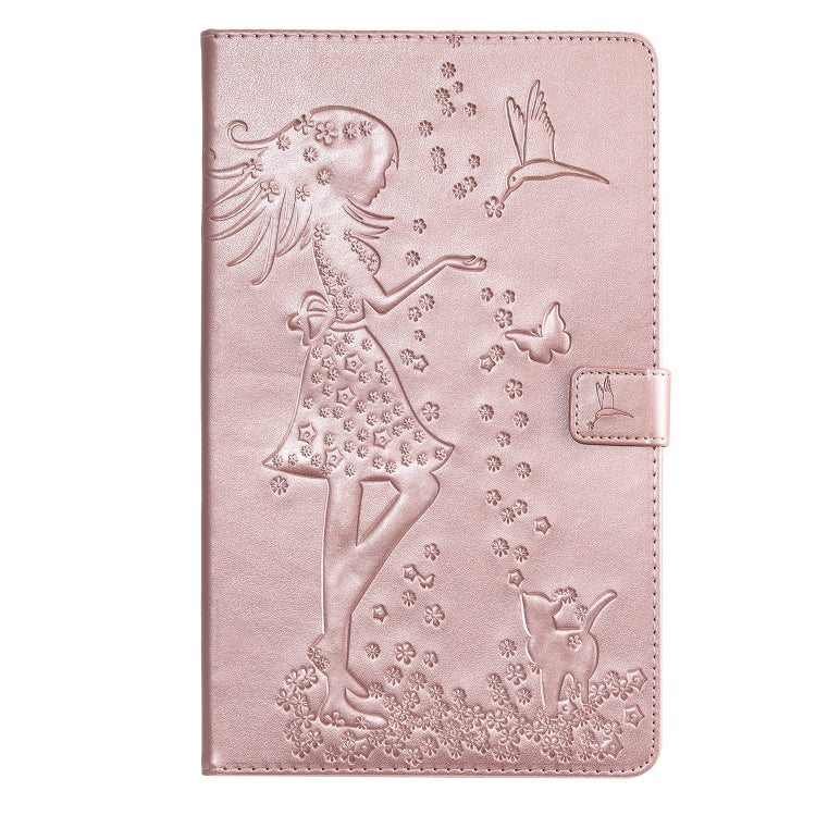Pressed Printing Woman and Cat Pattern Horizontal Flip Leather Case with Holder & Card Slots & Wallet, For Galaxy Tab A 8.0 (2019) T295/T290, For Galaxy Tab A 10.1 (2019), For Galaxy Tab S5e