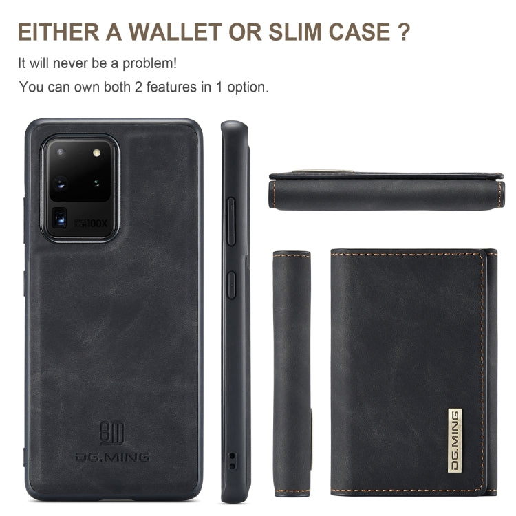 DG.MING M1 Series 3-Fold Multi Card Wallet  Back Cover Shockproof Case with Holder Function