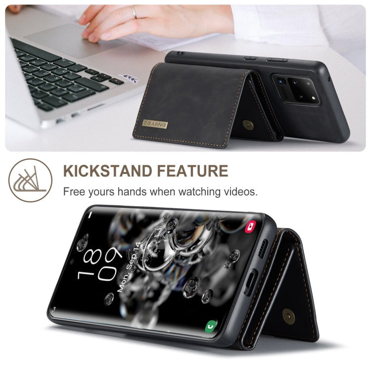 DG.MING M1 Series 3-Fold Multi Card Wallet  Back Cover Shockproof Case with Holder Function