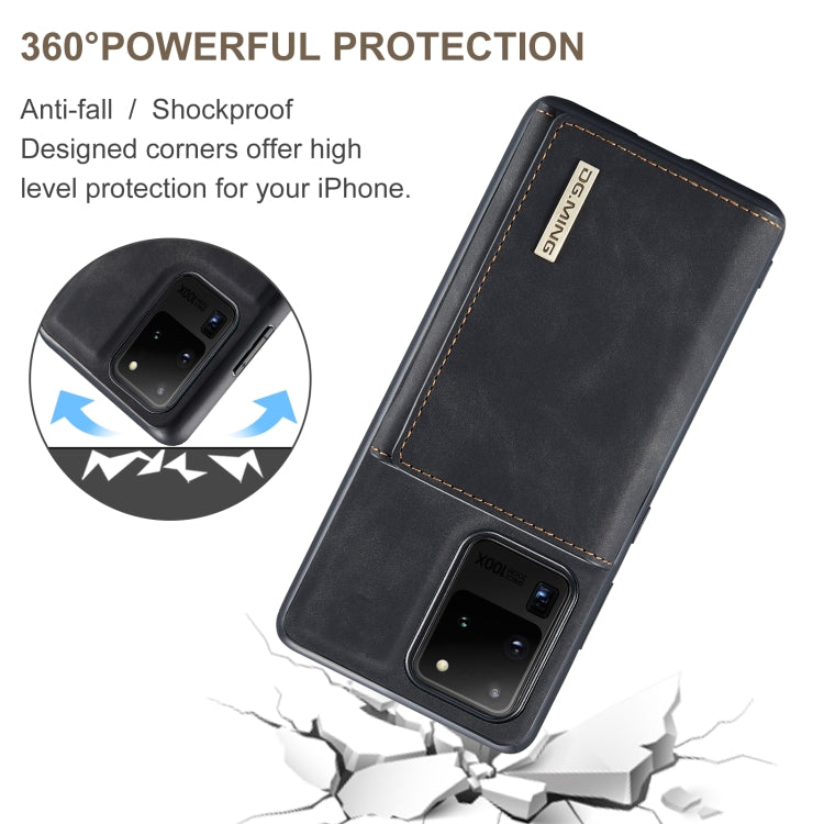 DG.MING M1 Series 3-Fold Multi Card Wallet  Back Cover Shockproof Case with Holder Function