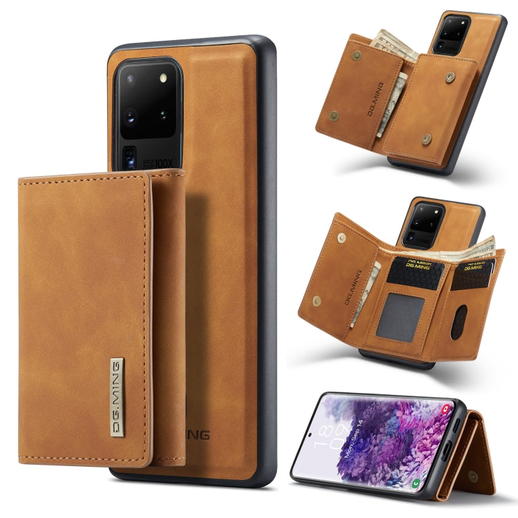 DG.MING M1 Series 3-Fold Multi Card Wallet  Back Cover Shockproof Case with Holder Function