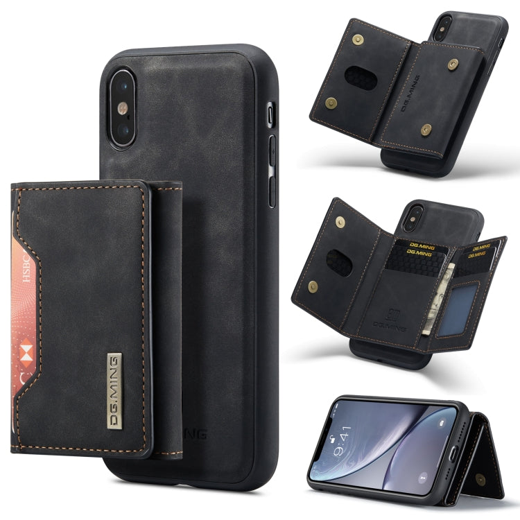 DG.MING M2 Series 3-Fold Multi Card Bag + Magnetic Back Cover Shockproof Case with Wallet & Holder Function, For iPhone X, For iPhone XS, For iPhone XS Max