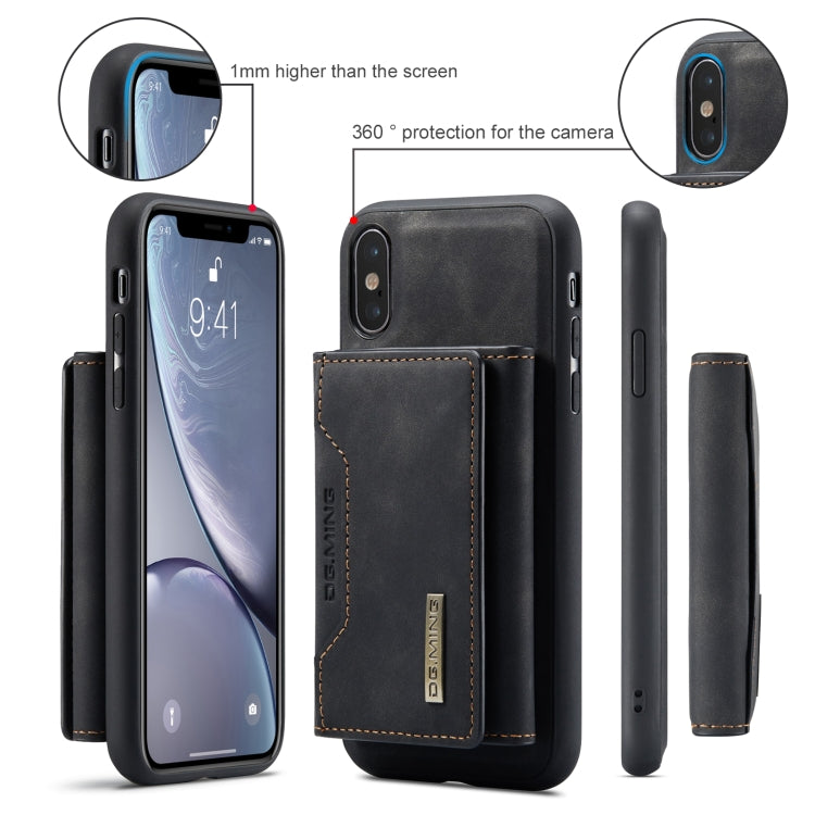 DG.MING M2 Series 3-Fold Multi Card Bag + Magnetic Back Cover Shockproof Case with Wallet & Holder Function, For iPhone X, For iPhone XS, For iPhone XS Max