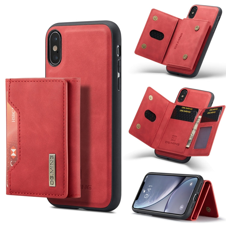 DG.MING M2 Series 3-Fold Multi Card Bag + Magnetic Back Cover Shockproof Case with Wallet & Holder Function, For iPhone X, For iPhone XS, For iPhone XS Max