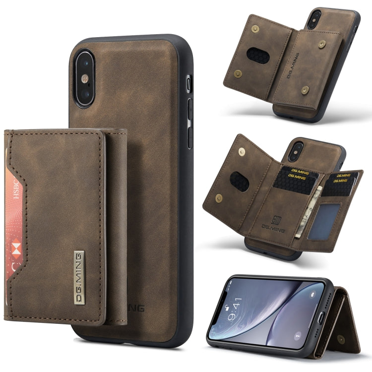 DG.MING M2 Series 3-Fold Multi Card Bag + Magnetic Back Cover Shockproof Case with Wallet & Holder Function, For iPhone X, For iPhone XS, For iPhone XS Max