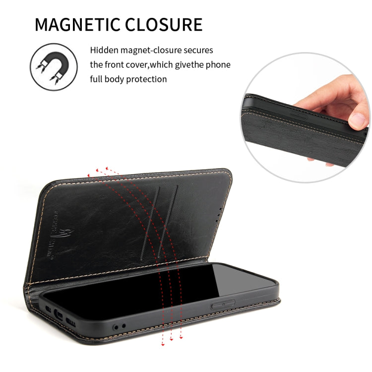 Fierre Shann Retro Tree Bark Texture PU Magnetic Horizontal Flip Leather Case with Holder & Card Slots & Wallet