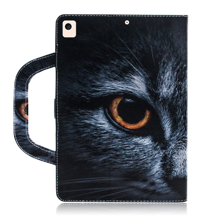 Étui à rabat horizontal en cuir avec motif 3D coloré, avec support, fente pour carte, portefeuille et poignée, pour iPad 10.2 / 10.5 / Air 2019