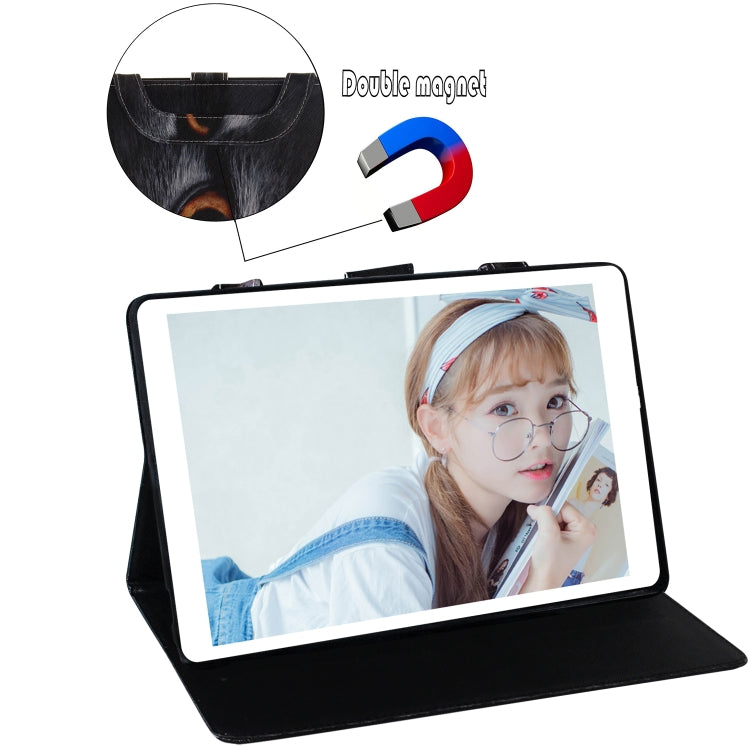 Étui à rabat horizontal en cuir avec motif 3D coloré, avec support, fente pour carte, portefeuille et poignée, pour iPad 10.2 / 10.5 / Air 2019