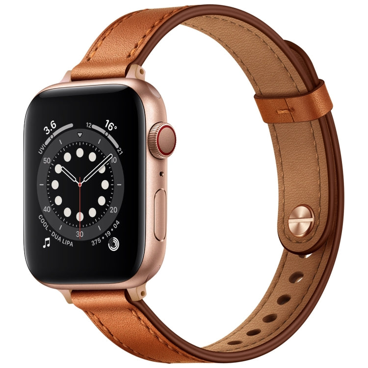 14mm Couple Style Leather Replacement Strap Watchband For Apple Watch Series, 7 41mm / 6 & SE & 5 & 4 40mm / 3 & 2 & 1 38mm, 7 45mm / 6 & SE & 5 & 4 44mm / 3 & 2 & 1 42mm