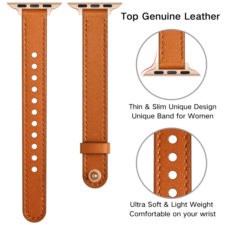 14mm Couple Style Leather Replacement Strap Watchband For Apple Watch Series, 7 41mm / 6 & SE & 5 & 4 40mm / 3 & 2 & 1 38mm, 7 45mm / 6 & SE & 5 & 4 44mm / 3 & 2 & 1 42mm