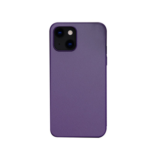 Slim profile pure leather iPhone 13 case side view
