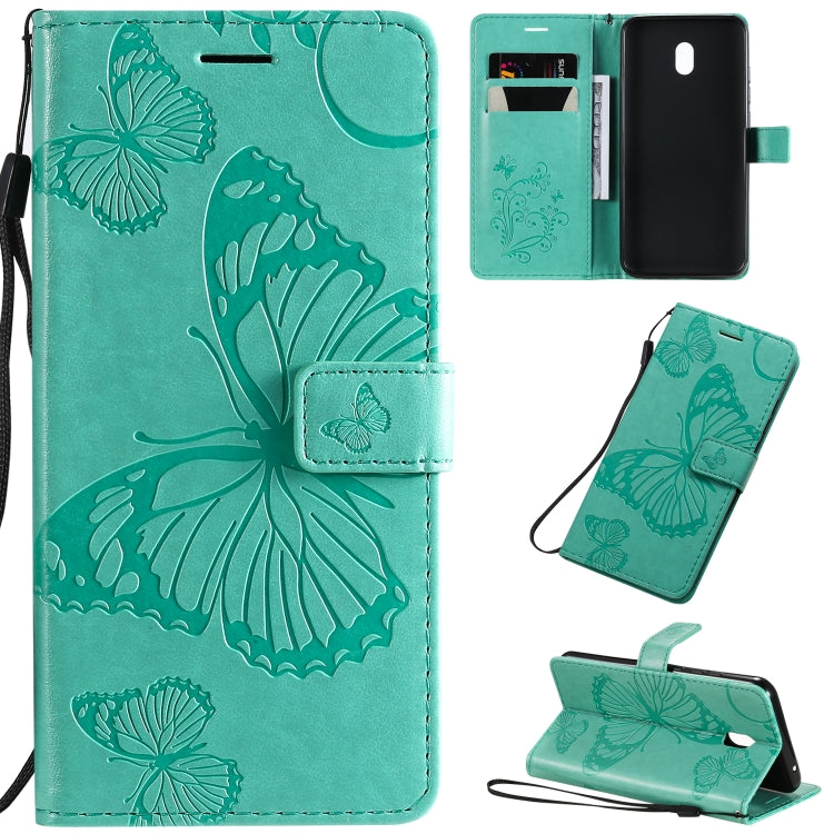 Pressed Printing Butterfly Pattern Horizontal Flip PU Leather Case with Holder & Card Slots & Wallet & Lanyard, For LG G8X, For Nokia 7.2, For Xiaomi Redmi 8A