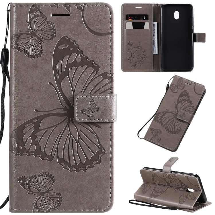 Pressed Printing Butterfly Pattern Horizontal Flip PU Leather Case with Holder & Card Slots & Wallet & Lanyard, For LG G8X, For Nokia 7.2, For Xiaomi Redmi 8A