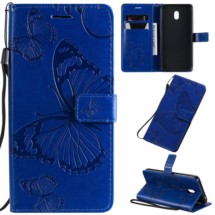 Pressed Printing Butterfly Pattern Horizontal Flip PU Leather Case with Holder & Card Slots & Wallet & Lanyard, For LG G8X, For Nokia 7.2, For Xiaomi Redmi 8A