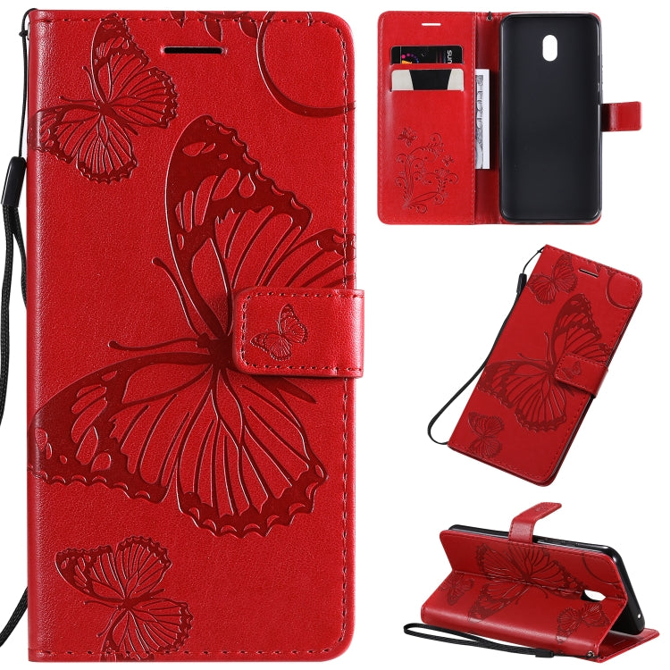 Pressed Printing Butterfly Pattern Horizontal Flip PU Leather Case with Holder & Card Slots & Wallet & Lanyard, For LG G8X, For Nokia 7.2, For Xiaomi Redmi 8A