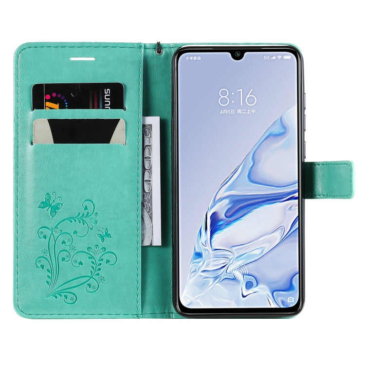 Pressed Printing Butterfly Pattern Horizontal Flip PU Leather Case with Holder & Card Slots & Wallet & Lanyard, For Xiaomi Mi 9 Pro