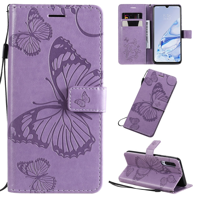 Pressed Printing Butterfly Pattern Horizontal Flip PU Leather Case with Holder & Card Slots & Wallet & Lanyard, For Xiaomi Mi 9 Pro