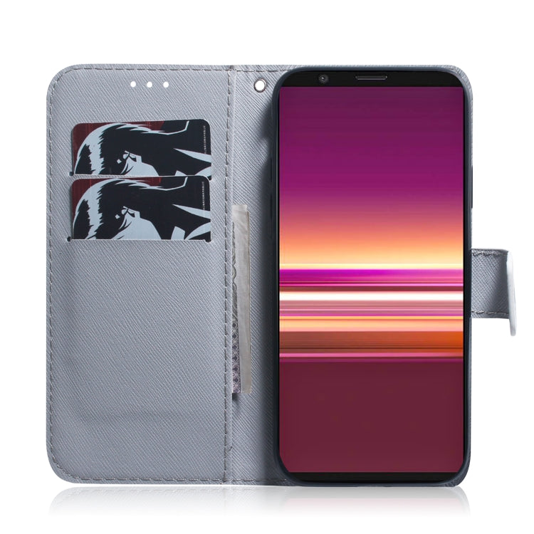 Coloured Drawing Pattern Horizontal Flip PU Leather Case with Holder & Card Slots & Wallet, For Sony Xperia 5, For Sony Xperia 20