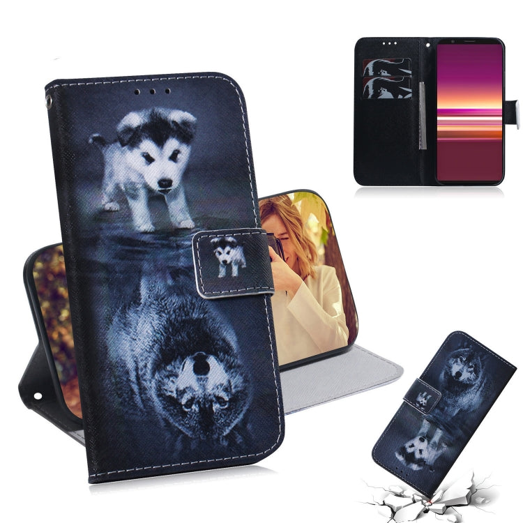 Coloured Drawing Pattern Horizontal Flip PU Leather Case with Holder & Card Slots & Wallet, For Sony Xperia 5, For Sony Xperia 20