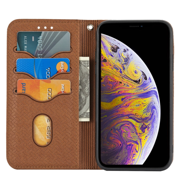 Woven Texture Stitching Magnetic Horizontal Flip PU Leather Case with Holder & Card Slots & Wallet & Lanyard, For iPhone 12 / 12 Pro, For iPhone 12 Pro Max, For iPhone 13 mini, For iPhone 13