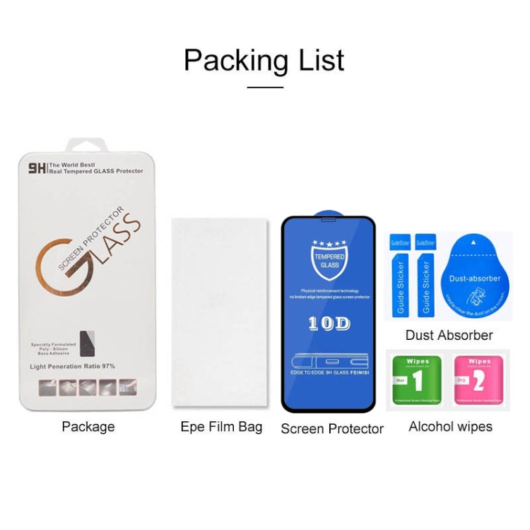 9H 10D Full Screen Tempered Glass Screen Protector, For iPhone 13 mini  (Black) (1 PC), For iPhone 13 / 13 Pro  (Black) (1 PC), For iPhone 14 Plus / 13 Pro Max (Black) (1 PC)