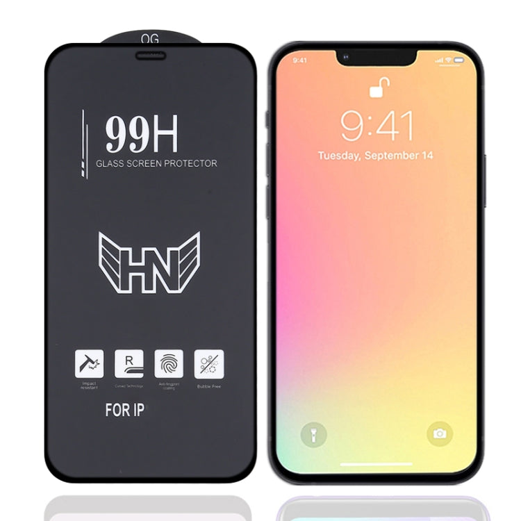 For iPhone 16e / 13 / 13 Pro High Aluminum Large Arc Full Screen Tempered Glass Film