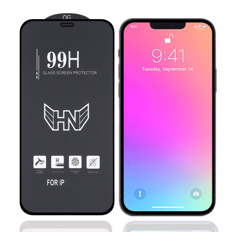 For iPhone 16e / 13 / 13 Pro High Aluminum Large Arc Full Screen Tempered Glass Film