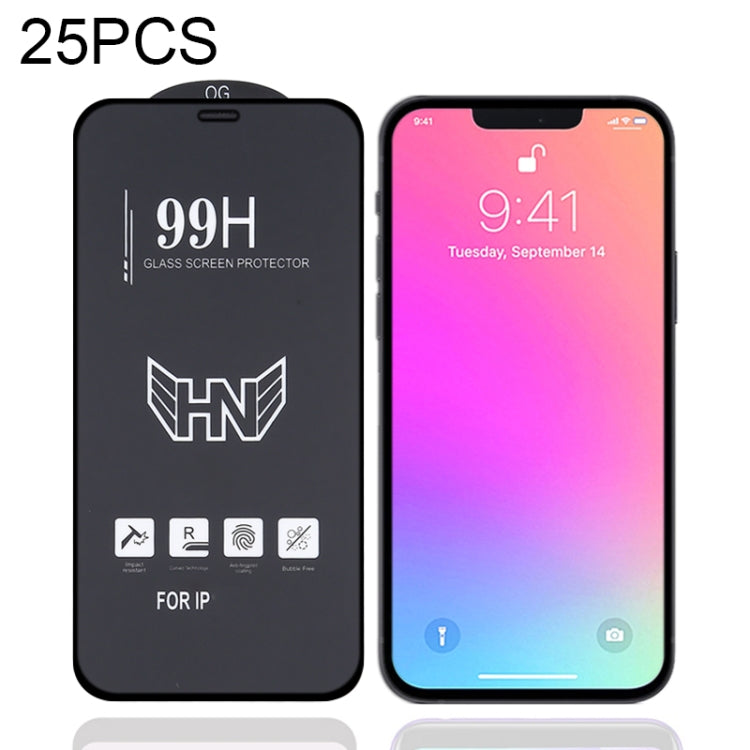 For iPhone 16e / 13 / 13 Pro 25pcs High Aluminum Large Arc Full Screen Tempered Glass Film, For iPhone 13 mini (25 PCS), For iPhone 16e / 13 / 13 Pro  (25pcs), For iPhone 13 Pro Max (25pcs)