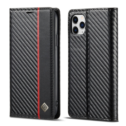 Carbon fiber PU leather iPhone 12 Pro flip case with card slot and wallet holder