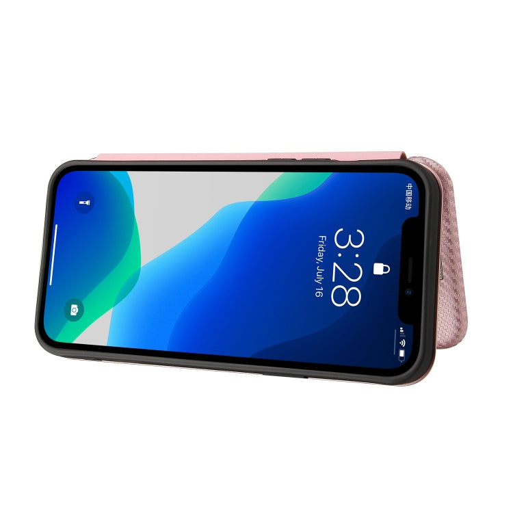 Carbon Fiber Texture Magnetic Horizontal Flip TPU + PC + PU Leather Case with Card Slot