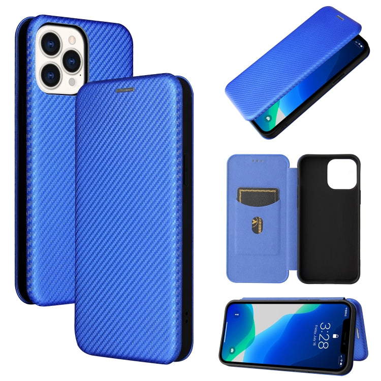Carbon Fiber Texture Magnetic Horizontal Flip TPU + PC + PU Leather Case with Card Slot