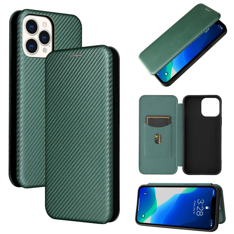 Carbon Fiber Texture Magnetic Horizontal Flip TPU + PC + PU Leather Case with Card Slot