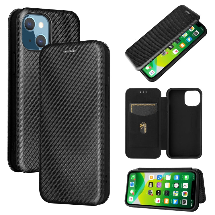 Carbon Fiber Texture Magnetic Horizontal Flip TPU + PC + PU Leather Case with Card Slot