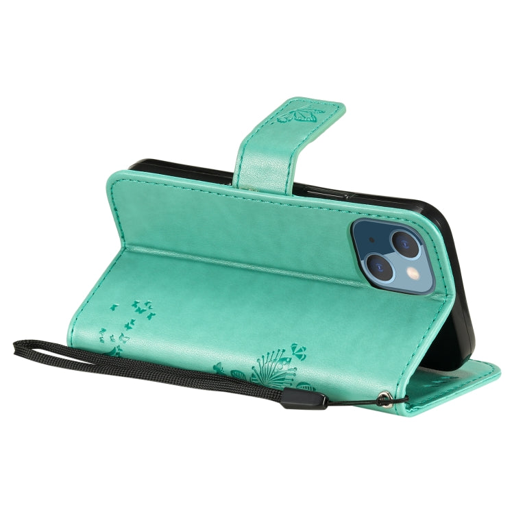 Tree & Cat Pattern Pressed Printing Horizontal Flip PU Leather Case with Holder & Card Slots & Wallet & Lanyard, For iPhone 13 mini, For iPhone 13