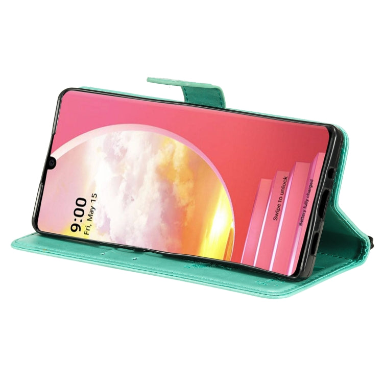 Tree & Cat Pattern Pressed Printing Horizontal Flip PU Leather Case with Holder & Card Slots & Wallet & Lanyard, For LG Velvet 2 Pro, For OPPO Realme GT 5G