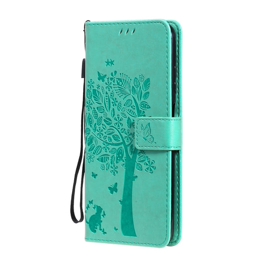 Back panel detailed tree cat printed leather case Galaxy A03s protection