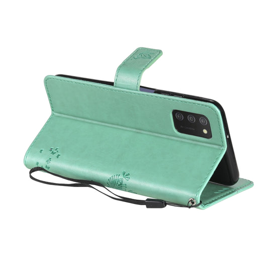 Lanyard attachment detail tree cat leather case Samsung Galaxy A03s