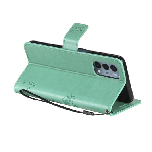 OnePlus N200 5G case with built-in stand holder tree cat pattern open