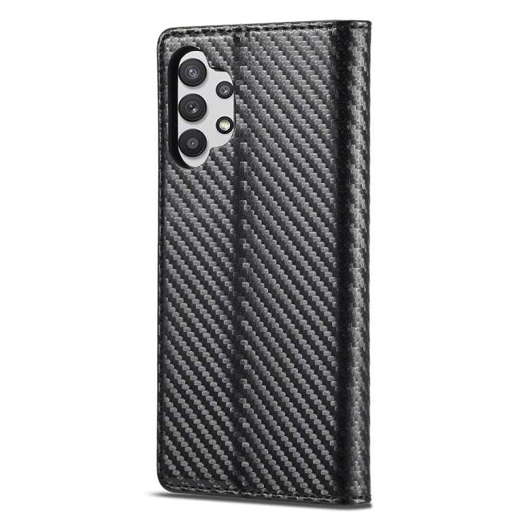 LC.IMEEKE Carbon Fiber PU + TPU Horizontal Flip Leather Case with Holder & Card Slot & Wallet For Samsung Galaxy A32 5G(Vertical Black), For Samsung Galaxy A32 5G