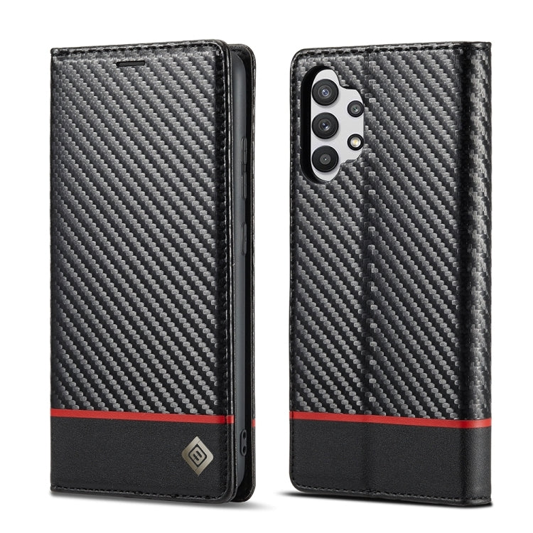 LC.IMEEKE Carbon Fiber PU + TPU Horizontal Flip Leather Case with Holder & Card Slot & Wallet For Samsung Galaxy A32 5G(Vertical Black), For Samsung Galaxy A32 5G
