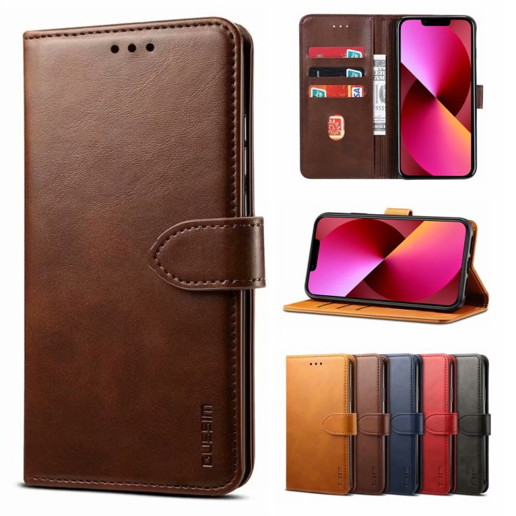 GUSSIM Business Style Horizontal Flip Leather Case with Holder & Card Slots & Wallet, For iPhone 13, For iPhone 13 Pro, For iPhone 13 Pro Max