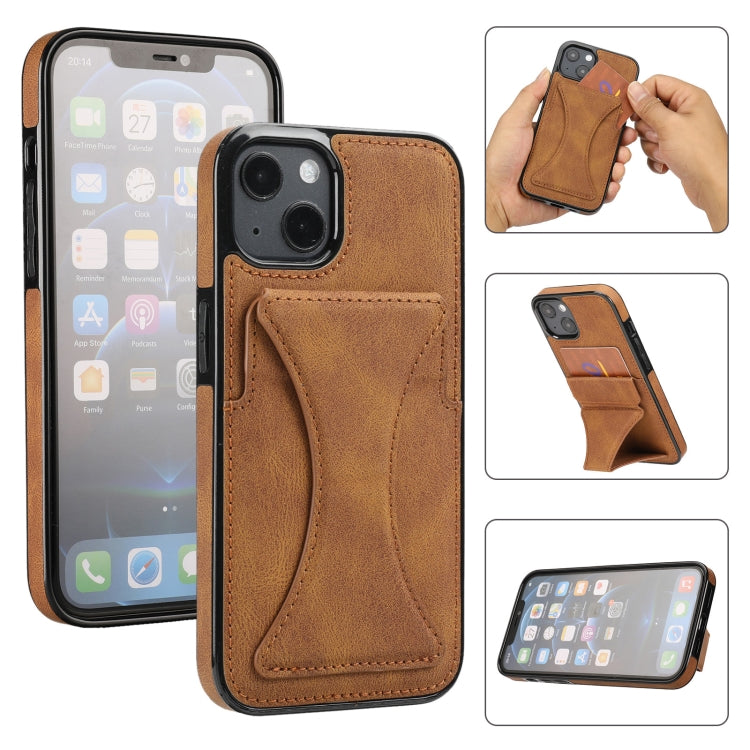 Ultra-thin Shockproof Protective Case with Holder & Metal Magnetic Function, For iPhone 13 mini, For iPhone 13, For iPhone 13 Pro, For iPhone 13 Pro Max