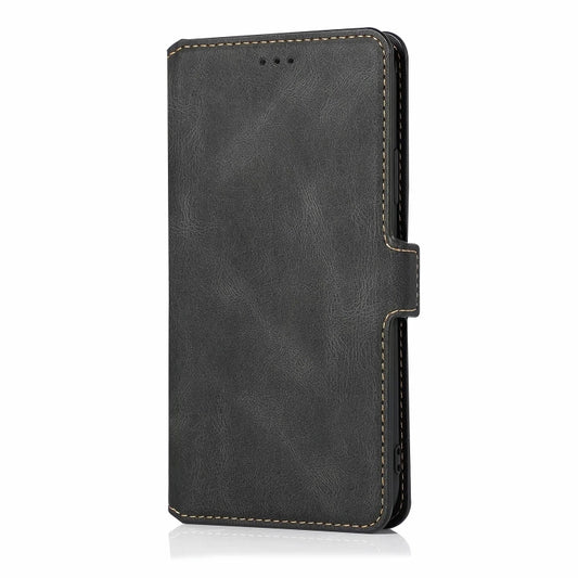 Horizontal flip design showcasing magnetic clasp closure and built-in photo frame feature