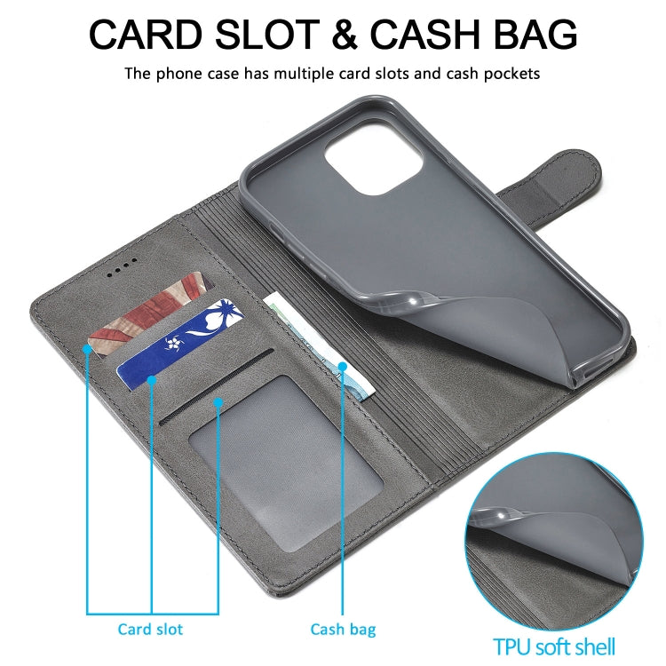 LC.IMEEKE Calf Texture Leather Flip Case with Holder Card Slots for iPhone 13 mini Pro Max
