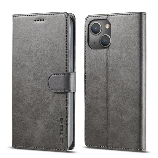 LC.IMEEKE calf texture leather flip case with card slots for iPhone 13 series