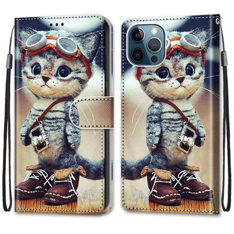 Coloured Drawing Cross Texture Horizontal Flip PU Leather Case with Holder & Card Slots & Wallet & Lanyard, For iPhone 13 Pro