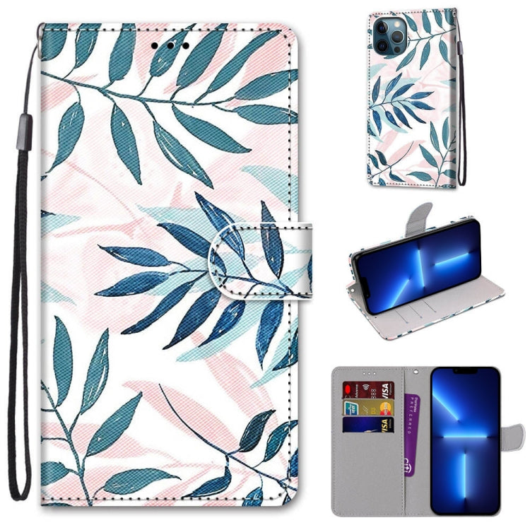 Coloured Drawing Cross Texture Horizontal Flip PU Leather Case with Holder & Card Slots & Wallet & Lanyard, For iPhone 13 Pro