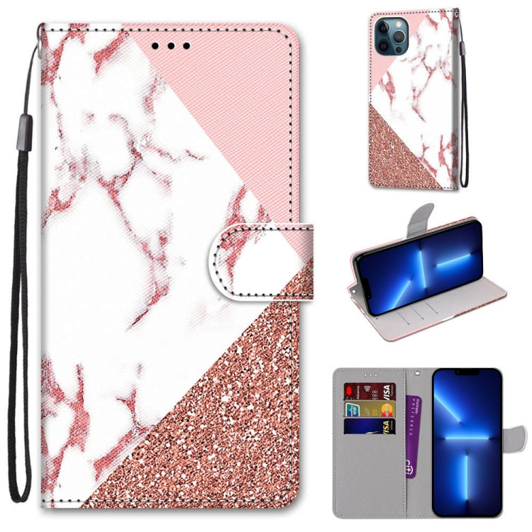 Coloured Drawing Cross Texture Horizontal Flip PU Leather Case with Holder & Card Slots & Wallet & Lanyard, For iPhone 13 Pro