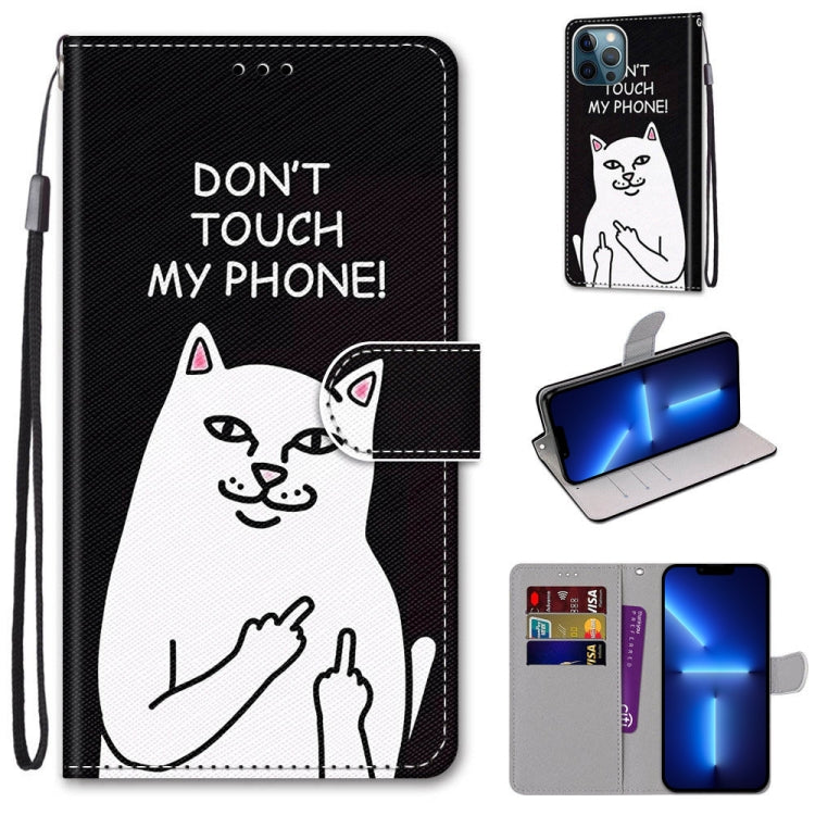 Coloured Drawing Cross Texture Horizontal Flip PU Leather Case with Holder & Card Slots & Wallet & Lanyard, For iPhone 13 Pro
